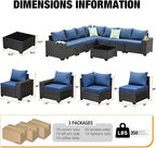 JOYURE 8 Pieces Patio Furniture Set All-Weather Outdoor Wicker Sectional - Image 4