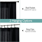 Chyhomenyc Black Semi Sheer Curtains 84 Inches Long 2 Panels Set, Light - Image 4