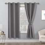 Blackout Curtains for Bedroom, Light Grey, 42 x 72 Inch, 2 Panels | Light - Image 8