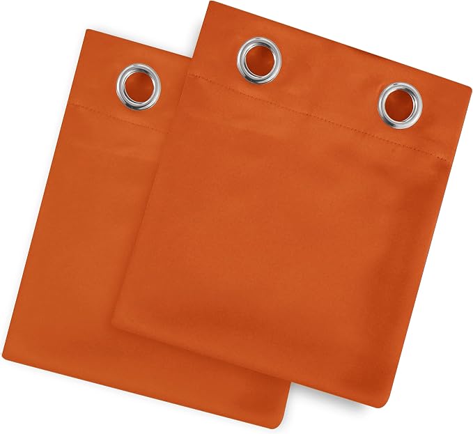 Orange Thermal Blackout Curtains/52 x 72 Inch/Set of 2 Panels Room Darkening - Image 7