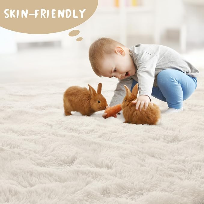 LOCHAS 2x6 Runner Rugs for Hallway, Fluffy Area Rugs for Bedroom, Cream | Ultra - Image 7
