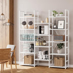 NUMENN Triple Column 5 Tier Bookshelf, Bookcase - Image 5
