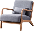 ANJ Mid Century Modern Accent Chair, Single Fabric Lounge Reading Armchair - Image 5