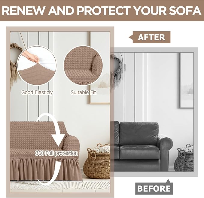 Fanfanwin 3 Pcs Sofa Slipcover Set - Image 5