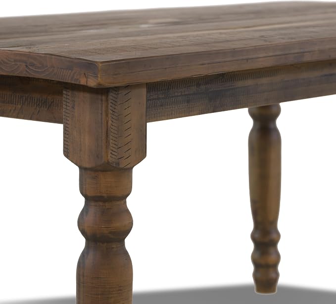 Grain Wood Furniture Valerie Original Solid Wood 63" Dining Table, Rustic Walnut - Image 7
