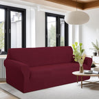 U-NICE HOME Oversized Stretch Couch Cover Slipcover, Burgundy | 3 Cushion Sofa - Image 2
