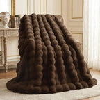 L'AGRATY Faux Rabbit Fur Throw Blanket by LAGRATY