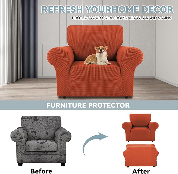 LURKA Stretch Chair Sofa Slipcovers 1 Piece Couch Covers - Image 3