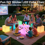 16'' Cordless LED Cube Chair Light, LED Cube Seat - Image 4