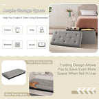 VECELO 30'' Folding Storage Ottoman Bench, Storage Chest, Linen Fabric Foot - Image 5