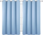 Blackout Curtains 52 x 45 inch/Sky Blue Curtains Set of 2 Panels/Thermal - Image 2