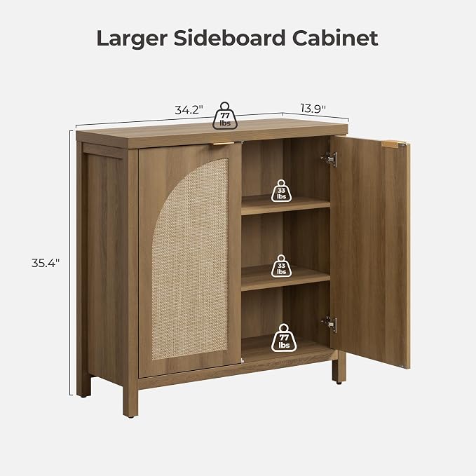 SICOTAS 68" W Rattan Sideboard Buffet Cabinet - Image 2