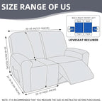 Genina Recliner Loveseat Covers, Stretch Reclining Sofa Covers, 2 Seater Couch - Image 5