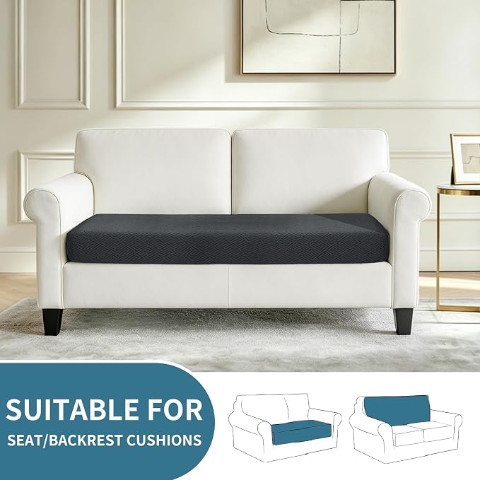 XINEAGE Couch Cushion Covers, Loveseat Seat Slipcovers - Image 2