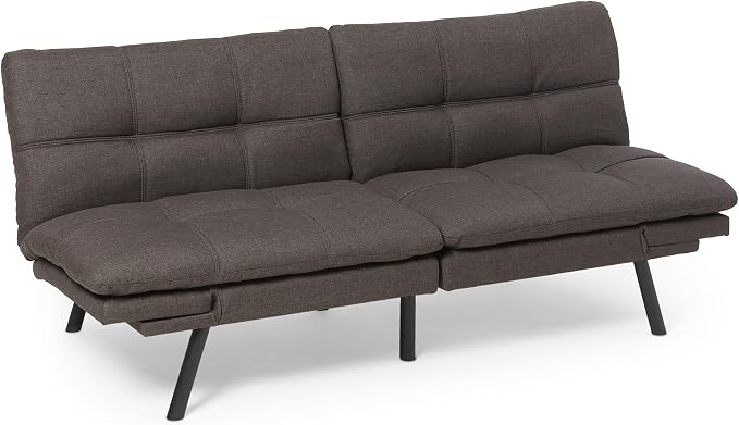 Amazon Basics Futon Sofa Bed, Convertible Memory Foam Sofa Couch by AmazonBasics