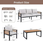 VilroCaz 4-Piece Outdoor Patio Furniture Sectional Sofa Set - Image 3