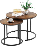 aboxoo Coffee Table Nesting Round Table Set of 2 Side Table - Image 9