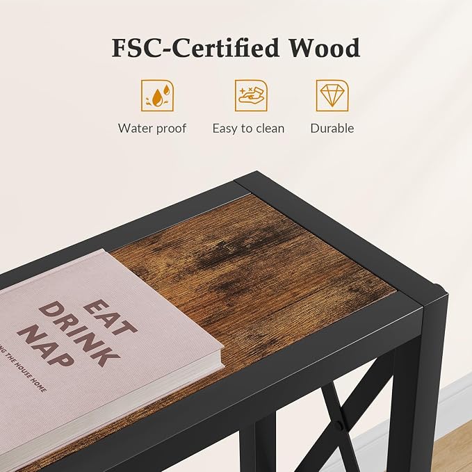 Gewudraw 41.8" Console Table, Narrow Behind The Couch Table - Image 7