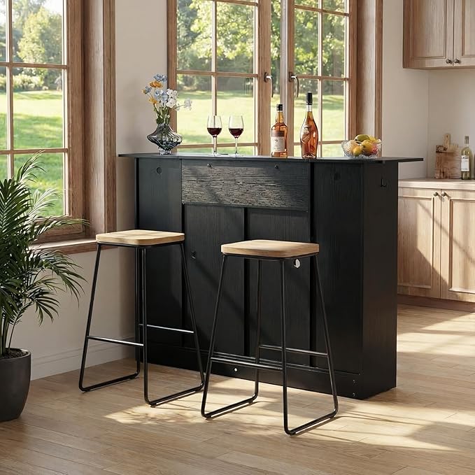 VEVOR Home Bar Unit, Wine Bar Cabinet Table 4-Tier - Image 2