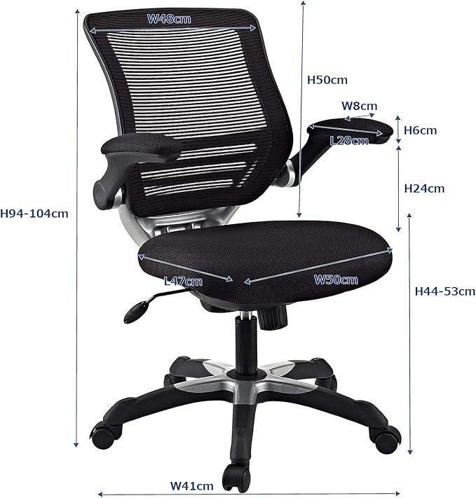 Modway Edge Mesh Back and Mesh Seat Office Chair In Black - Image 3