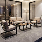 Modern Patio Furniture Set, 4 Pieces Outdoor Conversation Set - Image 2