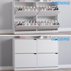 BORNOON Shoe Cabinet with 4 Flip Drawers, Narrow Hidden Shoe Storage Cabinet - Image 5