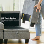 Belffin Fabric Modular Sectional Couch Armrests - Image 4