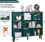 LEYAOYAO 10 Cube Bookshelf, 3 Tier Modern Wide Bookcase - Image 2