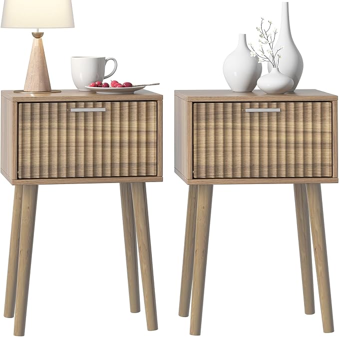 LAATOOREE Nightstands Set of 2, Small Size Side End Table, Bedside Table by LAATOOREE