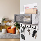 ADIIL Mail and Key Holder for Wall Decorative, Wooden Wall Mount Key Rack - Image 2