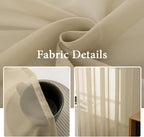 MIULEE 2 Panels Sheer Curtains for Living Room 54 X 72 Inches Beige | Window - Image 3