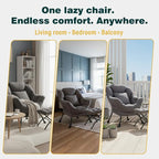 Lazy Chair with Ottoman, Large Accent Chair with Ottoman and a Throw Pillow - Image 8