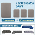 H.VERSAILTEX Sectional Couch Covers 4 Pieces Sofa Seat Cushion Covers L Shape - Image 8