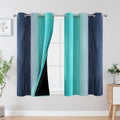 Navy Blue and Teal Gradient Blackout Curtains by ESTELARTEXTILER