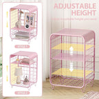 APEXCHASER Cute Kids Pink Nightstand, Metal Side Table, 3 Tier End Table - Image 6