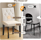 Welzona Upholstered Dining Chairs Set of 4, 19 Inches Wide Button Tufted - Image 5