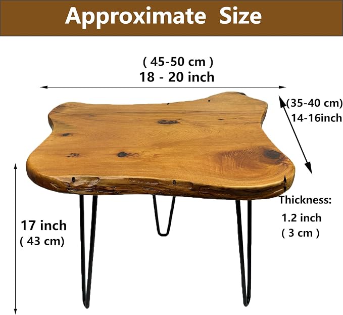Live Edge Side Table, Solid Wood End Table - Image 2