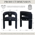 Black Dining Chairs Set of 2, Upholstered Sherpa Barrel Chairs - Image 2