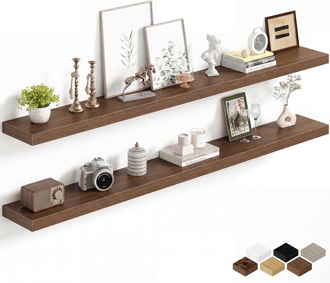 Fun Memories 67Inch Long Floating Shelves, 8 Inch Deep Shelves by FunMemories
