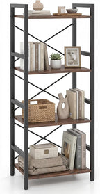 Tangkula 3-Tier Industrial Bookshelf, 16.5" Width Wooden Open Bookcase by TANGKULA