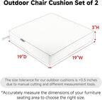 Favoyard Patio Chair Cushions 19 x 19 x 3 Inch Waterproof Outdoor Seat Cushions - Image 3
