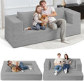 Futon Sofa Bed with Pillow, 3-in-1 Sleeper Sofa Bed with Removable Cover by Cansunna