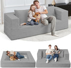 Futon Sofa Bed with Pillow, 3-in-1 Sleeper Sofa Bed with Removable Cover by Cansunna
