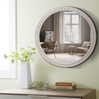 24 Inch Farmhouse Round Wood Mirror - Image 4