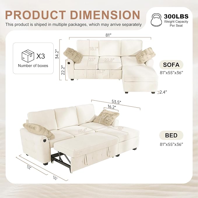 Hanherry 81" Sectional Couch - Image 2