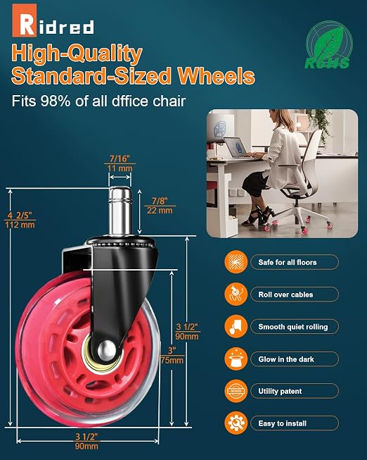 RidRed Gaming Chair Wheels - Image 6