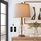 OYEARS 23" USB A+C Table Lamps for Bedroom Living Room Modern Bedside Lamps by OYEARS