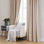 MIULEE Velvet Curtains 52x96 inches 2 Panels Camel Beige Blackout Curtains | - Image 7