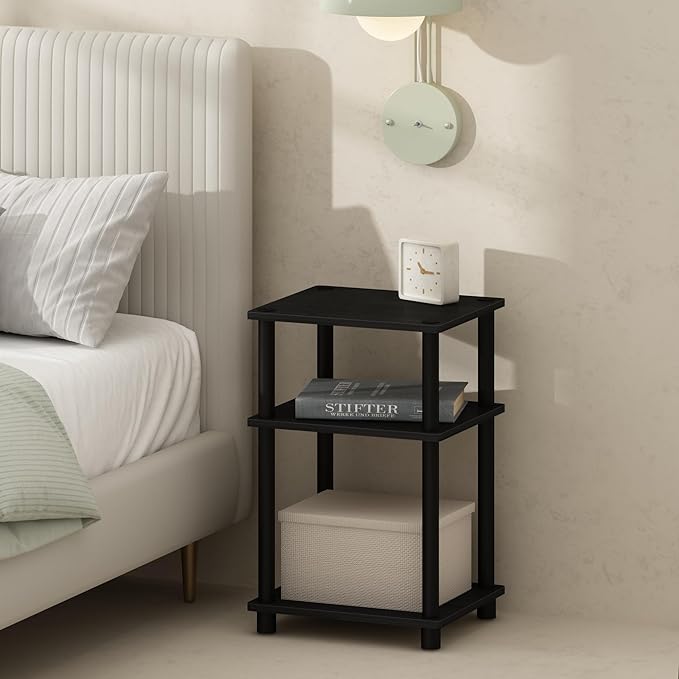 Furinno Just 3-Tier Turn-N-Tube Open Storage Nightstand, Plastic Poles - Image 4