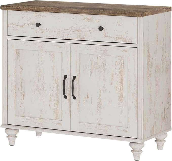WAMPAT Buffet Cabinet with Doors & Drawer, Large Coffee Bar Table Wood Kitchen - Image 6